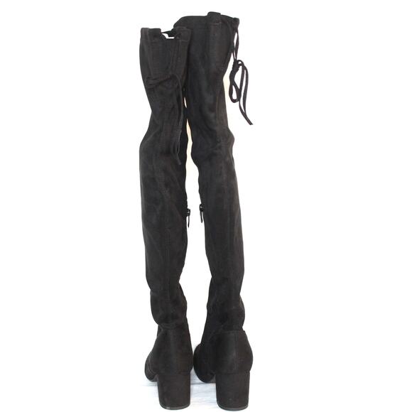 Top Moda Over The Knee Suede Boots Size 10 NWOB Low Block Heel Round Pointed Toe - Picture 3 of 5